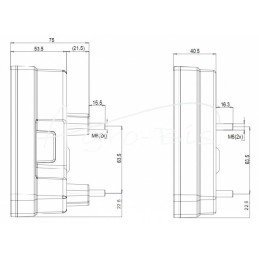 Galinis kombinuotas žibintas, 6 funkcijų kairysis, W245DD 12V/24V LED, atsparus vandeniui, be numerio ženklo apšvietimo, su laid
