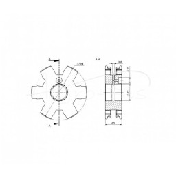 Priekinis ratas su įgilinimu Z-6 FI-62mm, skirtas sferoidiniam mėšlo kratytuvui su grandininiu vamzdžiu Tytan Rolmus - 225905003