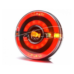 Galinio projektoriaus lempa W208DD LED 12V/24V atspari vandeniui IP66/68 universali dešinė, kairė neoninė posūkių rodyklė plauki