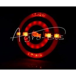 Galinio projektoriaus lempa W208DD LED 12V/24V atspari vandeniui IP66/68 universali dešinė, kairė neoninė posūkių rodyklė plauki