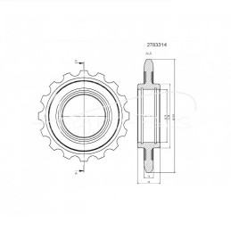 Įtempimo grandinės ratas Z-16 1 1/4" FI-75 Variopack presui, Vario Pack Krone - 2783314