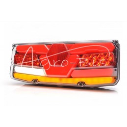 Galinis kombinuotas žibintas TIR priekabai W171P 12-24V dinaminis posūkio rodiklis, atsparus vandeniui IP56 LED su laidu dešinėj