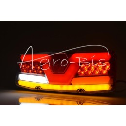 Galinis kombinuotas žibintas TIR priekabai W171P 12-24V dinaminis posūkio rodiklis, atsparus vandeniui IP56 LED su laidu dešinėj