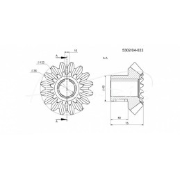 Kūginis ratas su įvore Z-16 žaliųjų pašarų pjaunimui Orkan Rolmus - 530204022