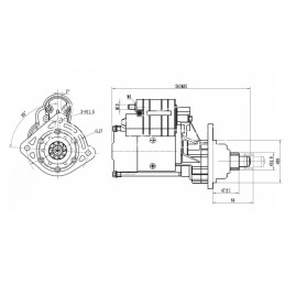 Starterio variklis Claas 12V 9 Z 2.8KW 123708161 - 6853810