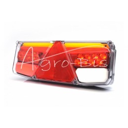 Galinis kombinuotas žibintas TIR priekabai W170L 12-24V dinaminis posūkio rodiklis atsparus vandeniui IP56 LED su laidu kairėje 