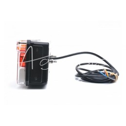 Galinis kombinuotas žibintas TIR priekabai W170L 12-24V dinaminis posūkio rodiklis atsparus vandeniui IP56 LED su laidu kairėje 