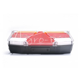 Galinis kombinuotas žibintas TIR priekabai W170L 12-24V dinaminis posūkio rodiklis atsparus vandeniui IP56 LED su laidu kairėje 