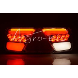 Galinis kombinuotas žibintas TIR priekabai W170L 12-24V dinaminis posūkio rodiklis atsparus vandeniui IP56 LED su laidu kairėje 