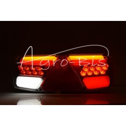 Galinis kombinuotas žibintas TIR priekabai W170P 12-24V dinaminis posūkio rodiklis, atsparus vandeniui IP56 LED su laidu dešinėj