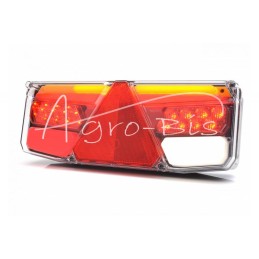 Galinis kombinuotas žibintas TIR priekabai W170DDL 12-24V dinaminis posūkio rodiklis, atsparus vandeniui IP56 LED su laidu kairė