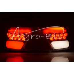 Galinis kombinuotas žibintas TIR priekabai W170DDL 12-24V dinaminis posūkio rodiklis, atsparus vandeniui IP56 LED su laidu kairė