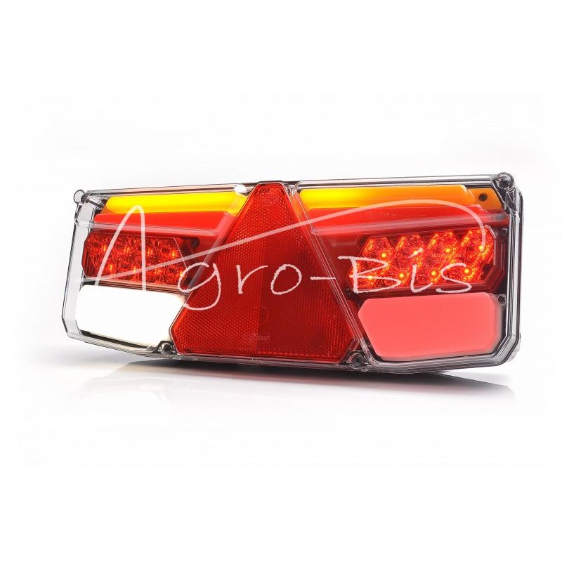 Galinis kombinuotas žibintas TIR priekabai W170DDP 12-24V dinaminis posūkio rodiklis, atsparus vandeniui IP56 LED su laidu dešin