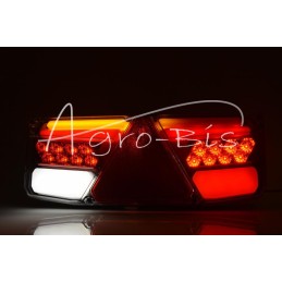 Galinis kombinuotas žibintas TIR priekabai W170DDP 12-24V dinaminis posūkio rodiklis, atsparus vandeniui IP56 LED su laidu dešin