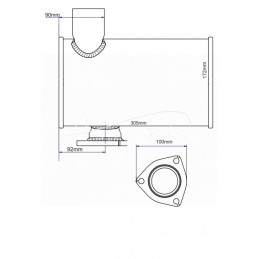 Išmetimo duslintuvas Massey Ferguson 3050 INOX ANDORIA - 3383013M1IAM