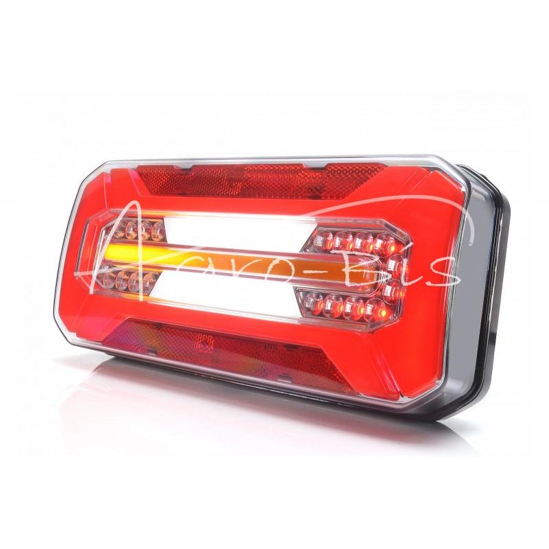 Stačiakampis galinis kombinuotas žibintas W185DD LED 12V/24V atsparus vandeniui IP68 LED posūkių rodiklis plaukiojantis neoninis