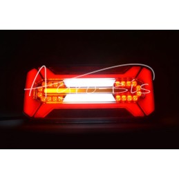 Stačiakampis galinis kombinuotas žibintas W185DD LED 12V/24V atsparus vandeniui IP68 LED posūkių rodiklis plaukiojantis neoninis