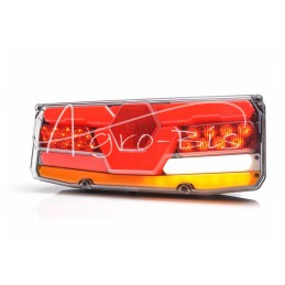 Galinis kombinuotas žibintas TIR priekabai W171DDL 12-24V dinaminis posūkio rodiklis, atsparus vandeniui IP56 LED su laidu kairė