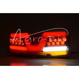 Galinis kombinuotas žibintas TIR priekabai W171DDL 12-24V dinaminis posūkio rodiklis, atsparus vandeniui IP56 LED su laidu kairė