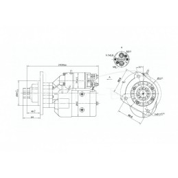 Starteris su reduktoriumi, tipo Magneton C-330 C-360 Zetor ELMOT - 9142722EL