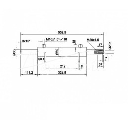 Dvigubo veikimo cilindras, eiga 2x80 mm, ARCHIMEDES vairo stiprintuvo sistemai - 010994