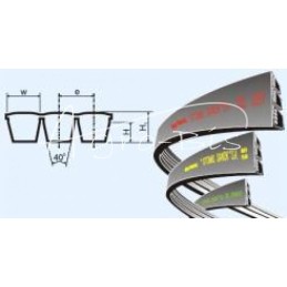 V formos diržas 3HB-3100 609822.0 Harvest CL-6098220 Claas važiavimo pavara, raudona, Stomil - 3HBx3100H
