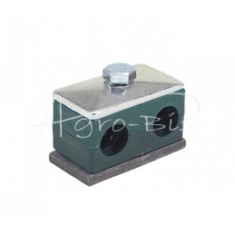 5 vnt - Dvigubas polipropileno laikiklis vamzdžiams ir kabeliams, 15 mm skersmens, komplektuojamas su šešiakampiais varžtais - R