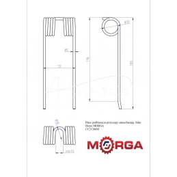 5 vnt - John Deere MORGA milteliniu būdu dažytas rinktuvo pirštas savikrovei priekabai - CC21386M