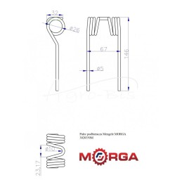 5 vnt - Mengele 03-020350 paėmimo pirštas, dažytas milteliniu būdu MORGA - 3020350M