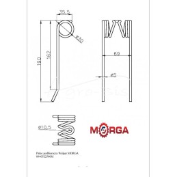 5 vnt - Paėmimo pirštas 0940522500, milteliniu būdu dažytas Welger MORGA - 0940522500M