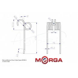 5 vnt - Rinktuvo pirštas Preso volas Sipma, milteliniu būdu dažytas MORGA - 5270101310M