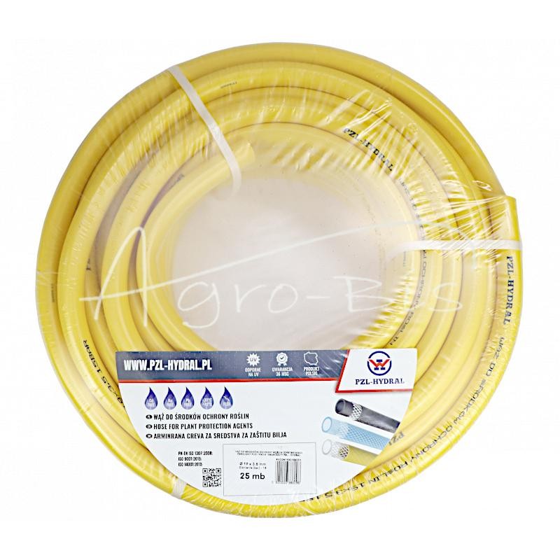 5 vnt - Žarna augalų apsaugos priemonėms , sustiprinta PVC, 19X3,5, 15 bar, geltona, PZL - HYDRAL , - PVCDN19X3.5SOZH