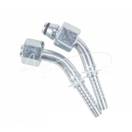 5 vnt - Užlenktas metrinis kampinis sriegiklis su gofruotu galu, vidinis sriegis DKOL 45° DN08 08L M16x1.5 Premium HYDRAL - DKO