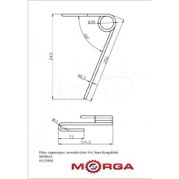 5 vnt - Galinis sėjamosios noragas FI-6,5 mm Kongsklide Demeter Classic 033298 MORGA - 033298M