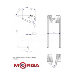 5 vnt - FERABOLI 18P0003 preso surinkimo pirštas, dažytas milteliniu būdu, MORGA - 18P0003M