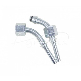 5 vnt - Užlenktas metrinis kampinis sriegiklis su gofruotu galu, vidinis sriegis DKOL 45° DN06 08L M14x1.5 Premium HYDRAL - DKO