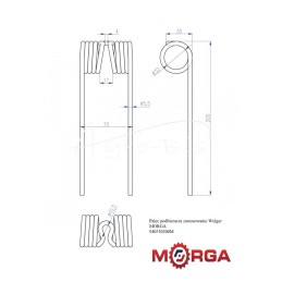 5 vnt - Welger 0940530200 rinktuvo pirštas, dažytas milteliniu būdu MORGA - 940530200M