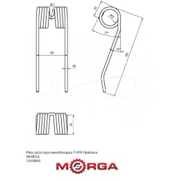 5 vnt - Pirštai savikrovė priekaba T-050 5307070590 Opalenica milteliniu būdu dažyta MORGA - 210300M