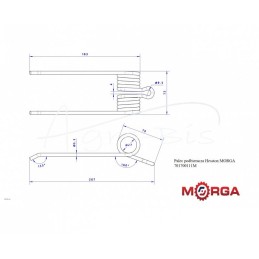 5 vnt - Surinkimo dantis 701700111, milteliniu būdu dažytas „New Holland Hesston MORGA“ - 701700111M