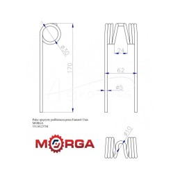 5 vnt - Spyruoklinis paėmimo pirštas „Famarol Unia“ presui 559500401201, dažytas milteliniu būdu MORGA - 551101237M