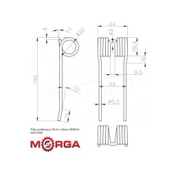 5 vnt - „Wolvo“ ėmiklis, padengtas milteliniu būdu „Morra“ MORGA - 60033NM