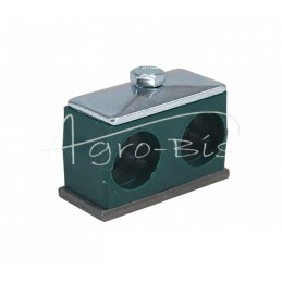 5 vnt - Dvigubas polipropileno laikiklis vamzdžiams ir kabeliams Ø 25 mm, komplektuojamas su šešiakampiais varžtais - RBP2X25MM