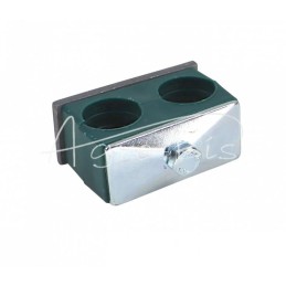 5 vnt - Dvigubas polipropileno laikiklis vamzdžiams ir kabeliams Ø 25 mm, komplektuojamas su šešiakampiais varžtais - RBP2X25MM