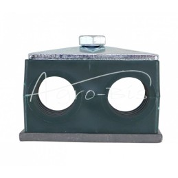 5 vnt - Dvigubas polipropileno laikiklis vamzdžiams ir kabeliams Ø 20 mm, komplektuojamas su šešiakampiais varžtais - RBP2X20MM