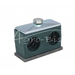 5 vnt - Dvigubas polipropileno laikiklis vamzdžiams ir kabeliams Ø 22 mm, komplektuojamas su šešiakampiais varžtais - RBP2X22MM