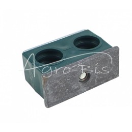 5 vnt - Dvigubas polipropileno laikiklis vamzdžiams ir kabeliams Ø 22 mm, komplektuojamas su šešiakampiais varžtais - RBP2X22MM