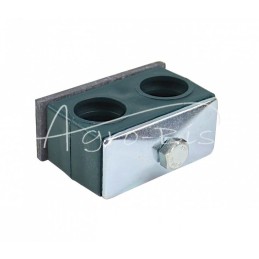 5 vnt - Dvigubas polipropileno laikiklis vamzdžiams ir kabeliams Ø 22 mm, komplektuojamas su šešiakampiais varžtais - RBP2X22MM