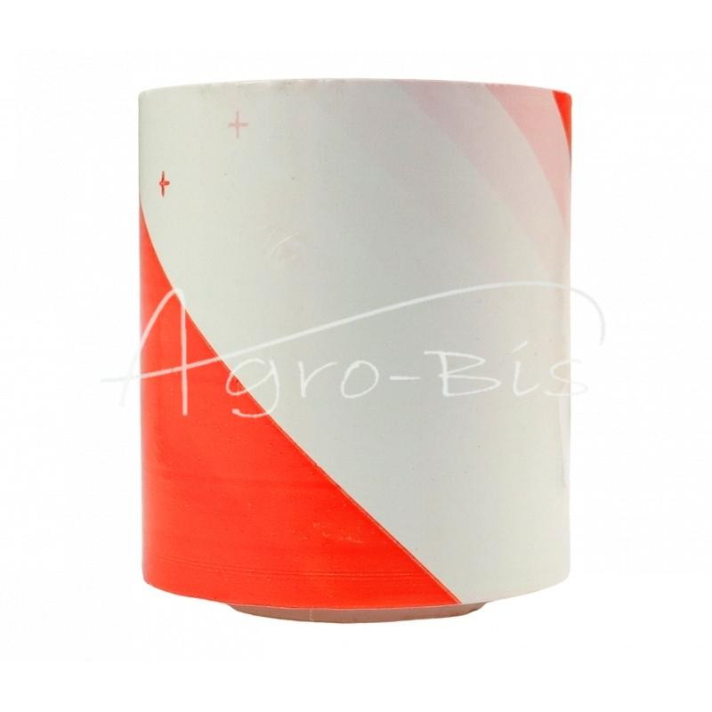 5 vnt - Įspėjamoji plastikinė tvoros juosta, balta ir raudona, 7 cm pločio, 100 m ilgio - TBC1