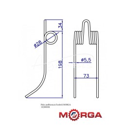 5 vnt - „Feraboli 1828060“ ėmiklio pirštas, dažytas milteliniu būdu MORGA - 1828060M