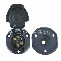 5 vnt - 7 polių 12/24 V plastikinis elektros lizdas su dangteliu ELMOT - G7OSEL